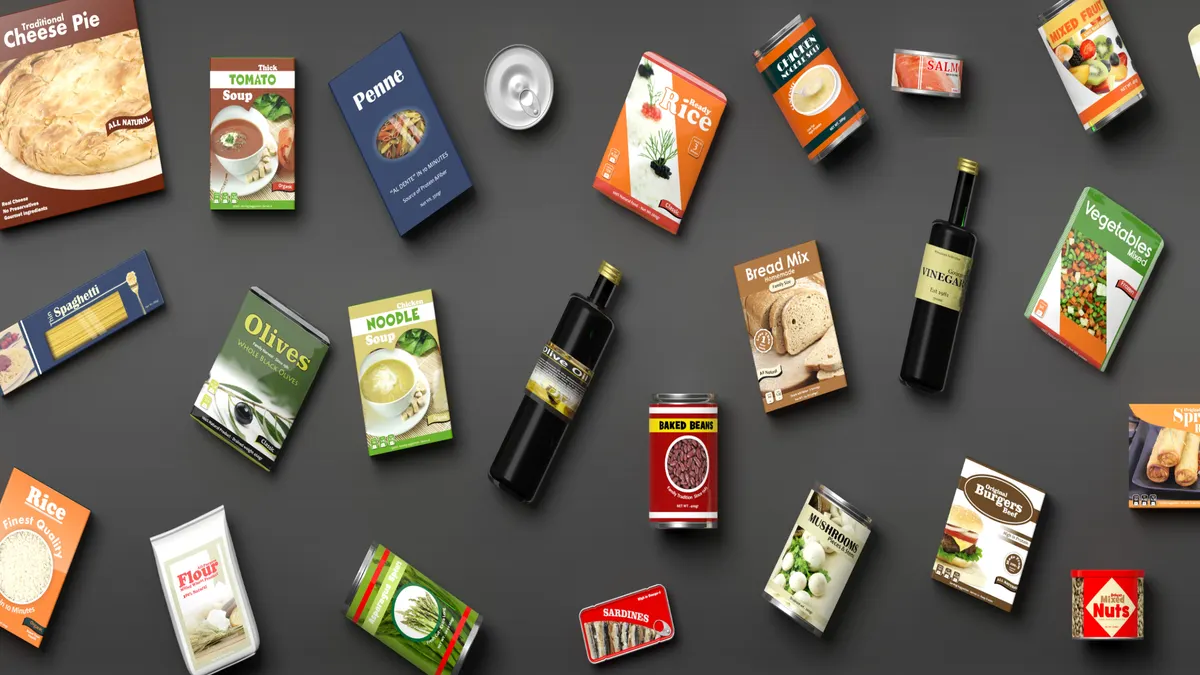 Food and beverage products packaged for retail