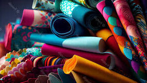 Rolls of vibrantly coloured fabric